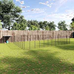 Psí kotec černý 37,51 m² ocel - obrázek 1