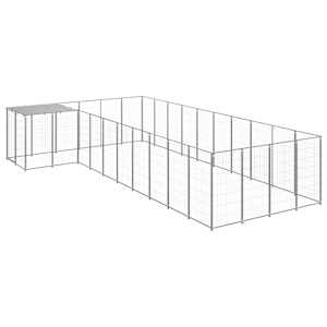 Psí kotec stříbrný 13,31 m² ocel - obrázek 2