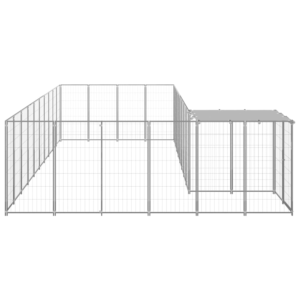 Chenil d'extérieur en acier galvanisé pour chien - Panneaux à mailles - 330 x 550 x 110 cm - 13 m²