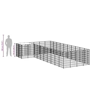 Psí kotec stříbrný 13,31 m² ocel - obrázek 8