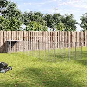 Psí kotec stříbrný 13,31 m² ocel - obrázek 1