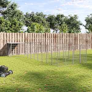 Pasji boks srebrn 13,31 m² jeklo