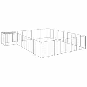 Psí kotec stříbrný 25,41 m² ocel - obrázek 2