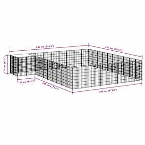 Psí kotec stříbrný 25,41 m² ocel - obrázek 7