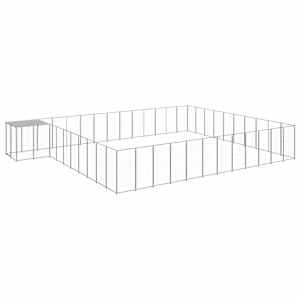 Psí kotec stříbrný 37,51 m² ocel - obrázek 2