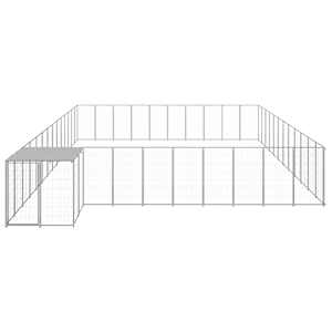 Psí kotec stříbrný 37,51 m² ocel - obrázek 3