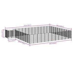 Psí kotec stříbrný 37,51 m² ocel - obrázek 7