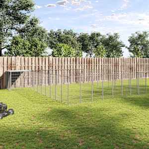 Psí kotec stříbrný 37,51 m² ocel - obrázek 1