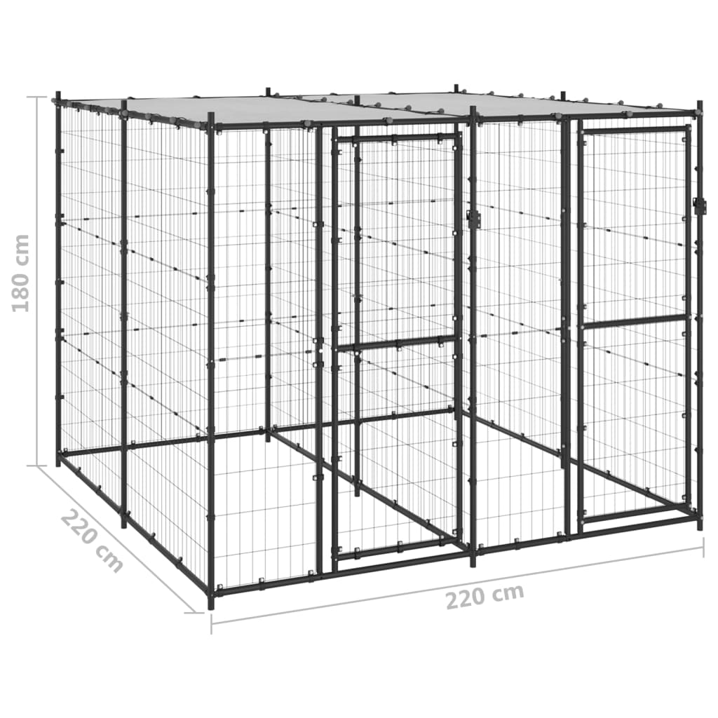 Outdoor Dog Pen Pet Crate Kennel Cage Playpen House for Yard Steel vidaXL - Picture 27 of 150
