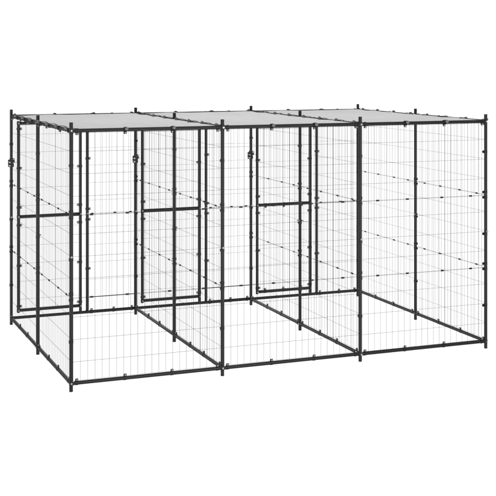 Outdoor Dog Pen Pet Crate Kennel Cage Playpen House for Yard Steel vidaXL - Picture 47 of 150