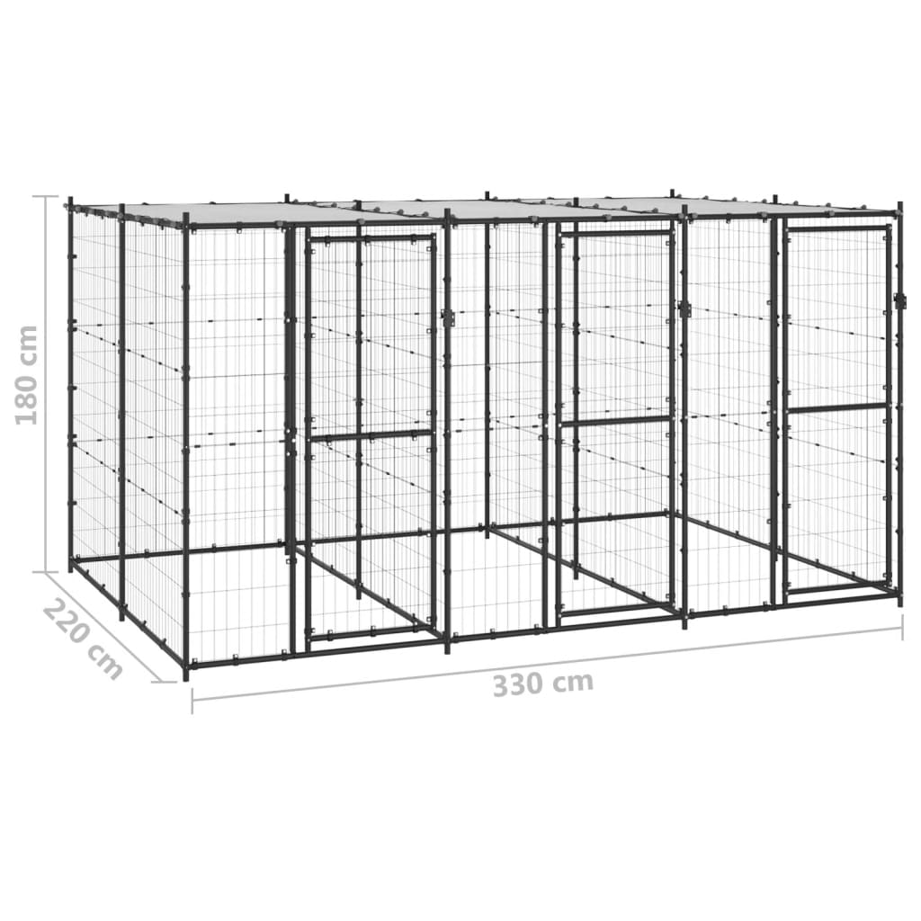 Outdoor Dog Pen Pet Crate Kennel Cage Playpen House for Yard Steel vidaXL - Picture 45 of 150