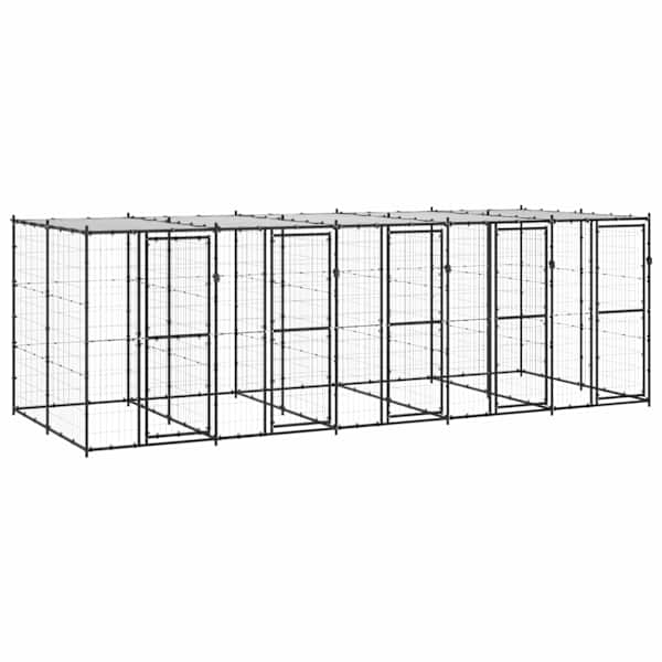 vidaXL koeraaedik katusega, teras, 12,1 m&sup2;