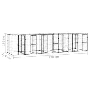 Venkovní psí kotec se střechou ocel 16,94 m² - obrázek 6