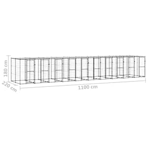 Venkovní psí kotec se střechou ocel 24,2 m² - obrázek 6