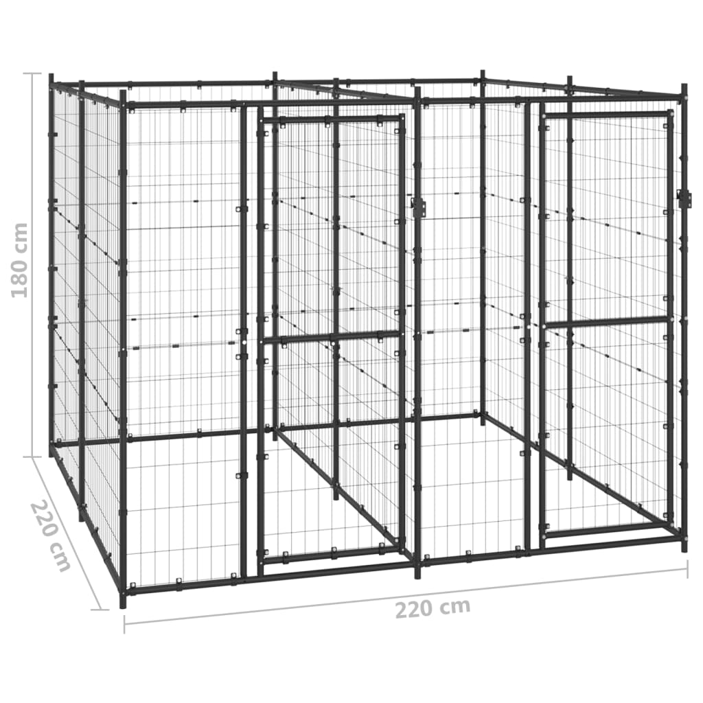 Outdoor Dog Pen Pet Crate Kennel Cage Playpen House for Yard Steel vidaXL - Picture 33 of 150