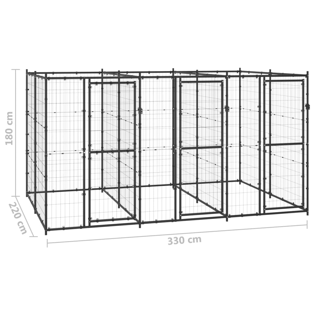 Outdoor Dog Pen Pet Crate Kennel Cage Playpen House for Yard Steel vidaXL - Picture 39 of 150