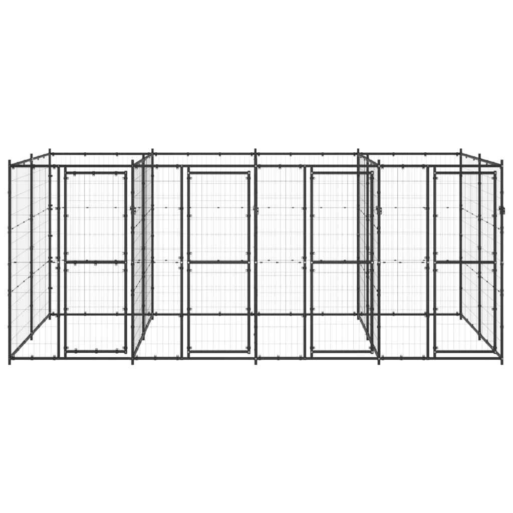 

vidaXL Hondenkennel 9,68 m² staal