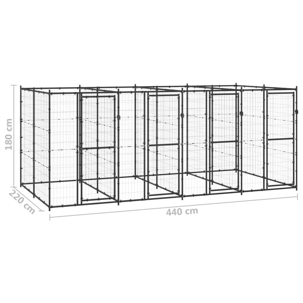 Outdoor Dog Pen Pet Crate Kennel Cage Playpen House for Yard Steel vidaXL - Picture 51 of 150