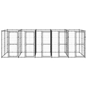 vidaXL Perrera de exterior de acero 12,1 m&sup2;