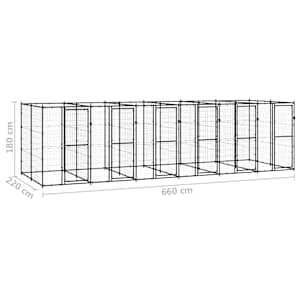 Venkovní psí kotec ocel 14,52 m² - obrázek 6