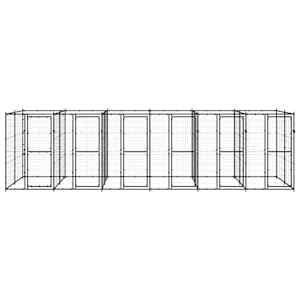 vidaXL Padoc pentru c&acirc;ini de exterior, 14,52 m&sup2;, oțel
