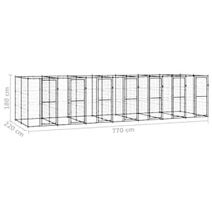 Venkovní psí kotec ocel 16,94 m² - obrázek 6