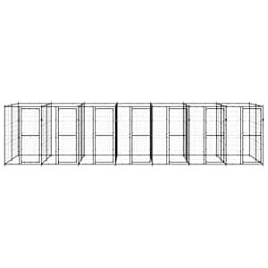 vidaXL Dog Kennel Black Powder-coated steel Extra Large Durable