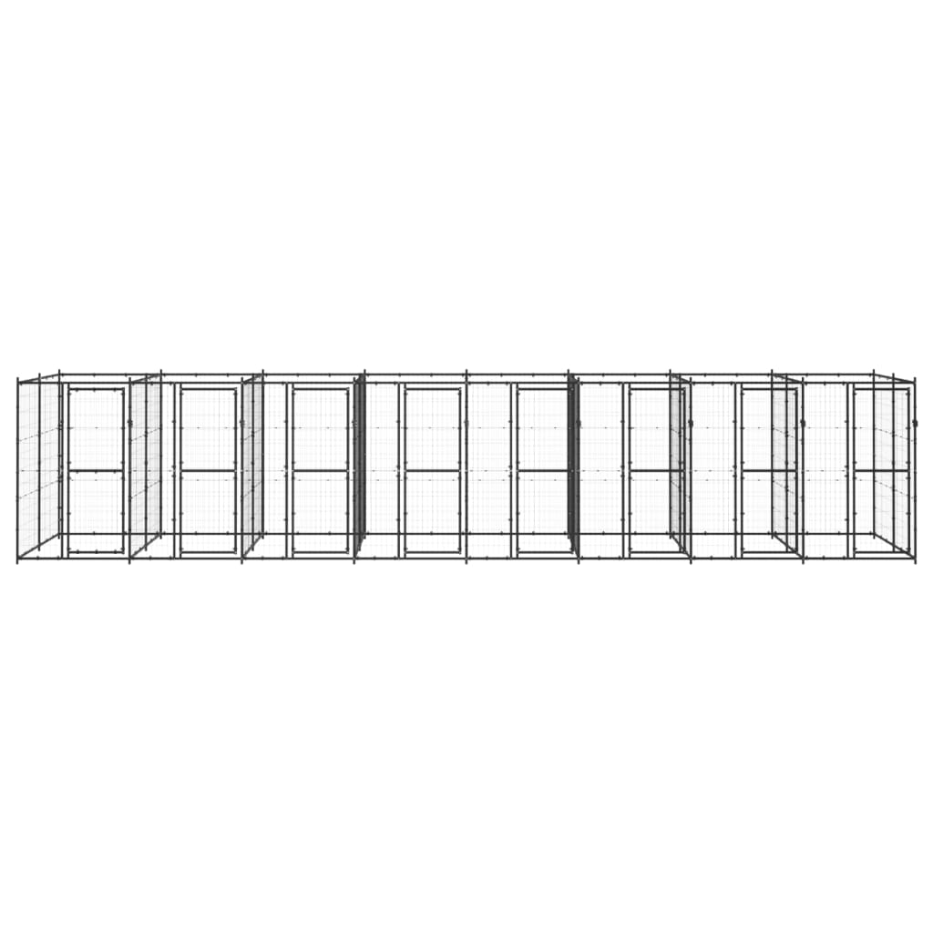 

vidaXL Hondenkennel 19,36 m² staal