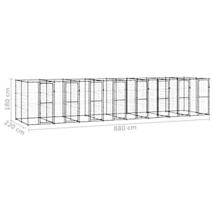 Venkovní psí kotec ocel 19,36 m² - obrázek 6