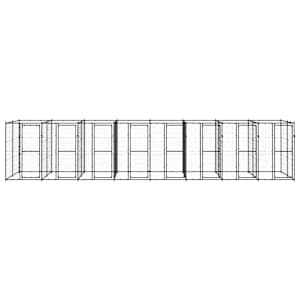 vidaXL Padoc pentru c&acirc;ini de exterior, 19,36 m&sup2;, oțel