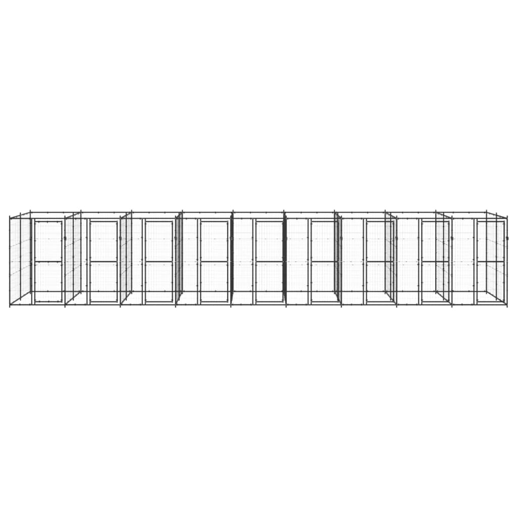 

vidaXL Hondenkennel 21,78 m² staal