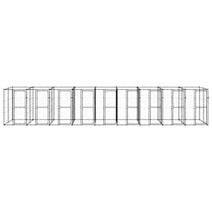 vidaXL Dog Kennel Black Powder-coated steel Large Durable Dog Kennel