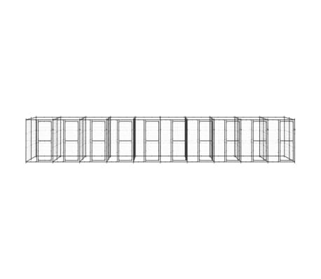 vidaXL Dog Kennel Black Powder-coated steel Extra Large Locks