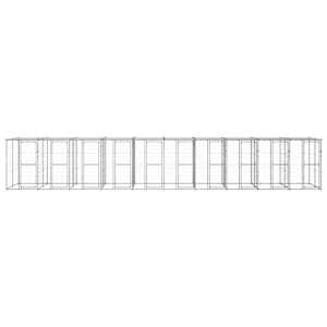 vidaXL Dog Kennel | Silver | Galvanised steel, PE | Large | Durable | Dog Kennel