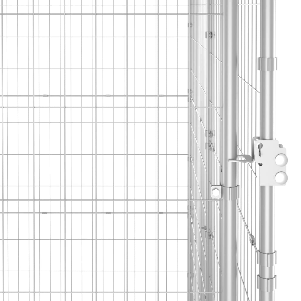 Chenil d’extérieur en acier galvanisé pour chien – 4 chenils individuels - Panneaux à mailles – 440 x 220 x 180 cm – 10 m²