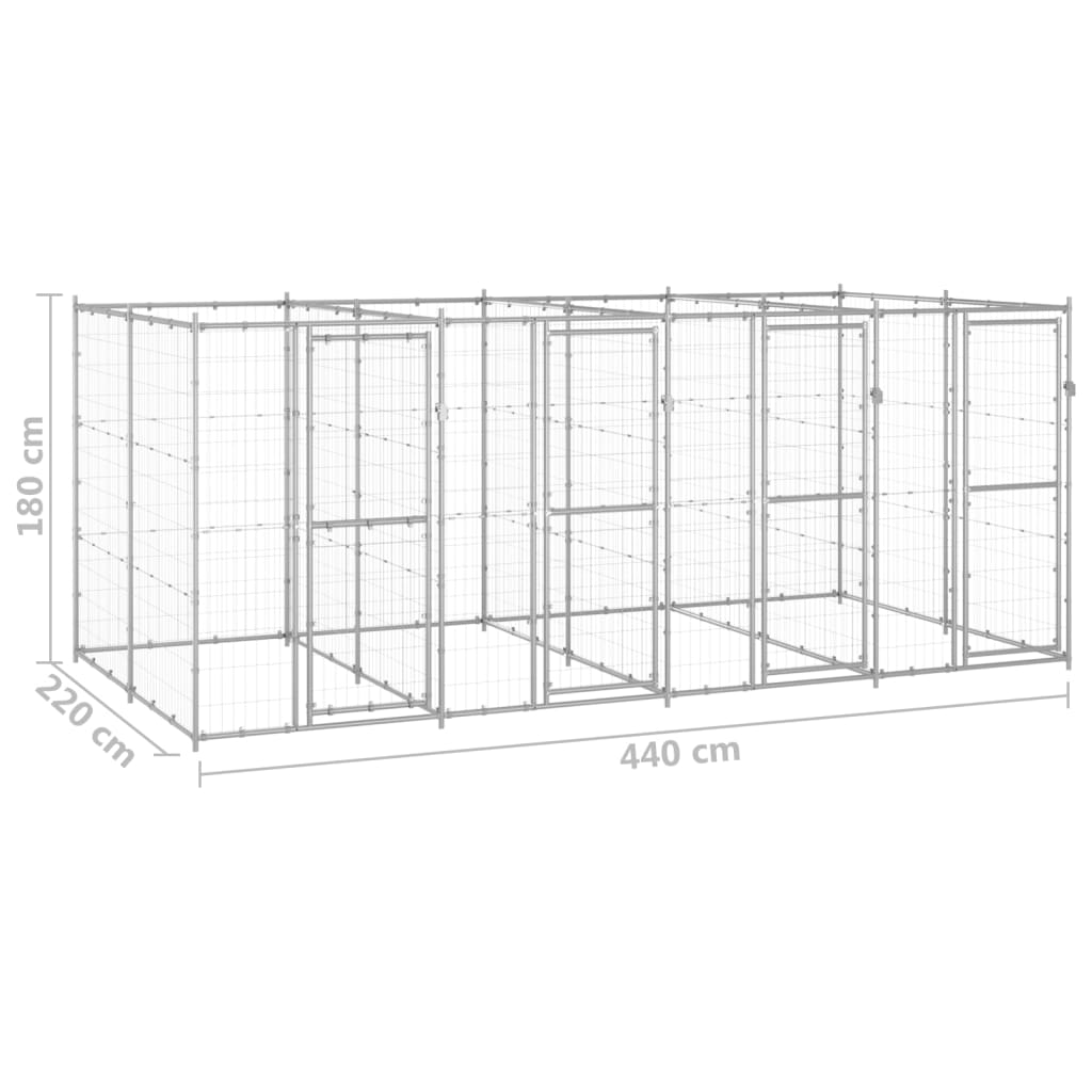 Outdoor Dog Pen Pet Crate Kennel Cage Playpen House for Yard Steel vidaXL - Picture 57 of 150