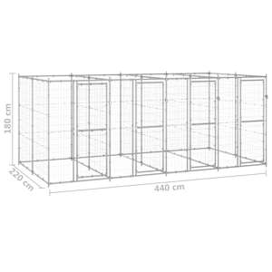 Venkovní psí kotec pozinkovaná ocel 9,68 m² - obrázek 6