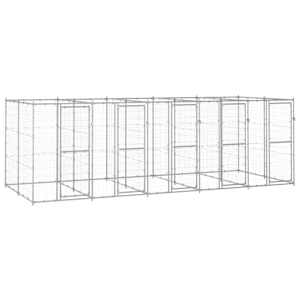 Zunanji pasji boks pocinkano jeklo 12,1 m²