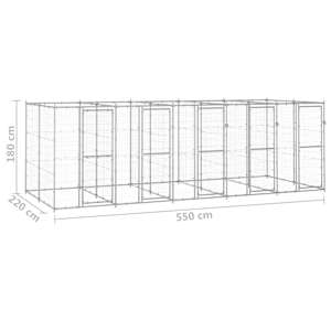 Venkovní psí kotec pozinkovaná ocel 12,1 m² - obrázek 6