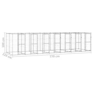 Venkovní psí kotec pozinkovaná ocel 16,94 m² - obrázek 6