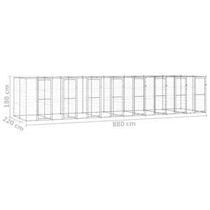 Venkovní psí kotec pozinkovaná ocel 19,36 m² - obrázek 6