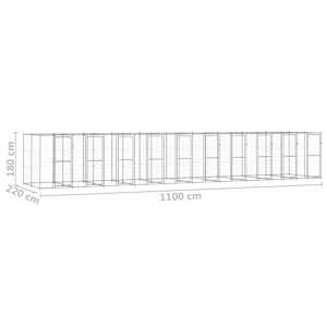 Venkovní psí kotec pozinkovaná ocel 24,2 m² - obrázek 6