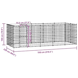 Venkovní psí kotec se střechou ocel 12,1 m² - obrázek 8