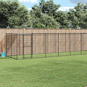 Zunanji pasji boks jeklo s streho 16,94 m²