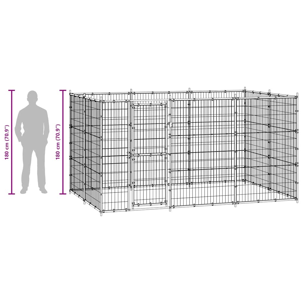 Utendørs hundegård 7,26 m² stål - Bilde 7