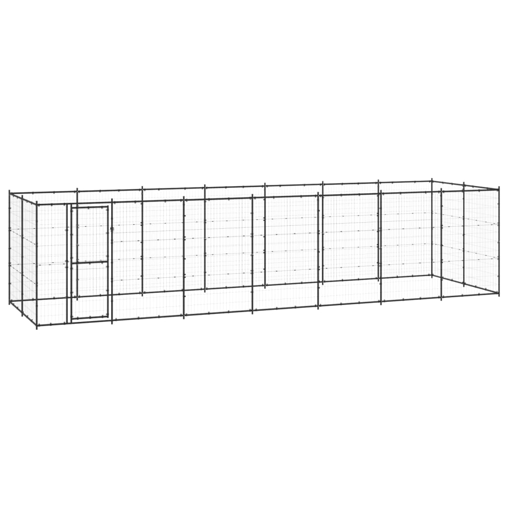 vidaXL Padoc pentru câini de exterior, 16,94 m², oțel
