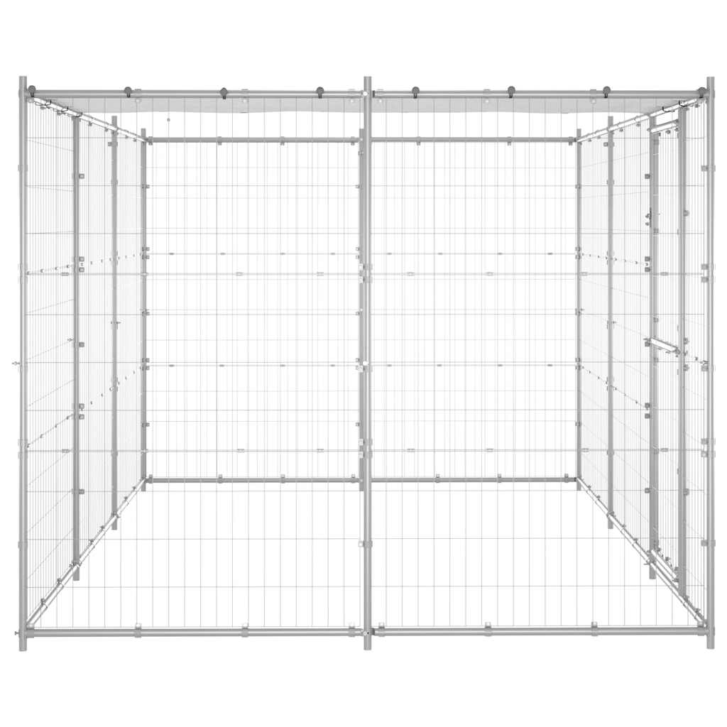 Chenil Extérieur Acier Galvanisé Avec Toit 7,26 M² VidaXL 13 width=274