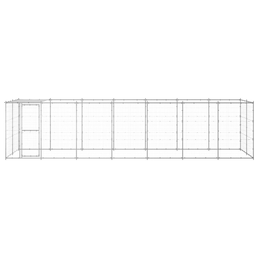 

vidaXL Hondenkennel met dak 16,94 m² gegalvaniseerd staal