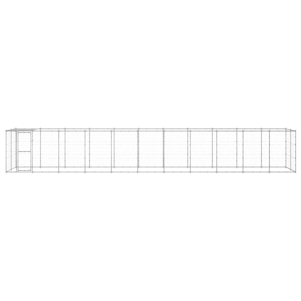 

vidaXL Hondenkennel met dak 26,62 m² gegalvaniseerd staal