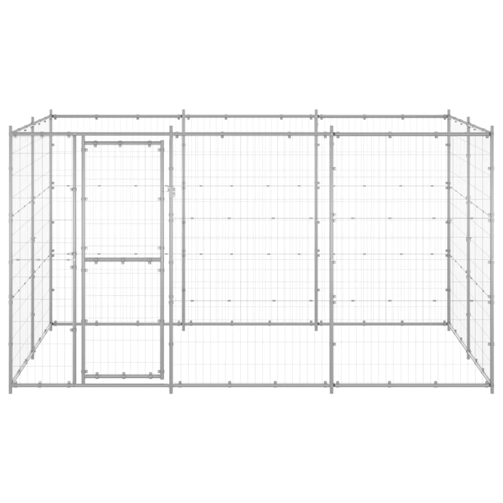Chenil d’extérieur en acier galvanisé pour chien – Panneaux à mailles – 330 x 220 x 180 cm – 7 m²